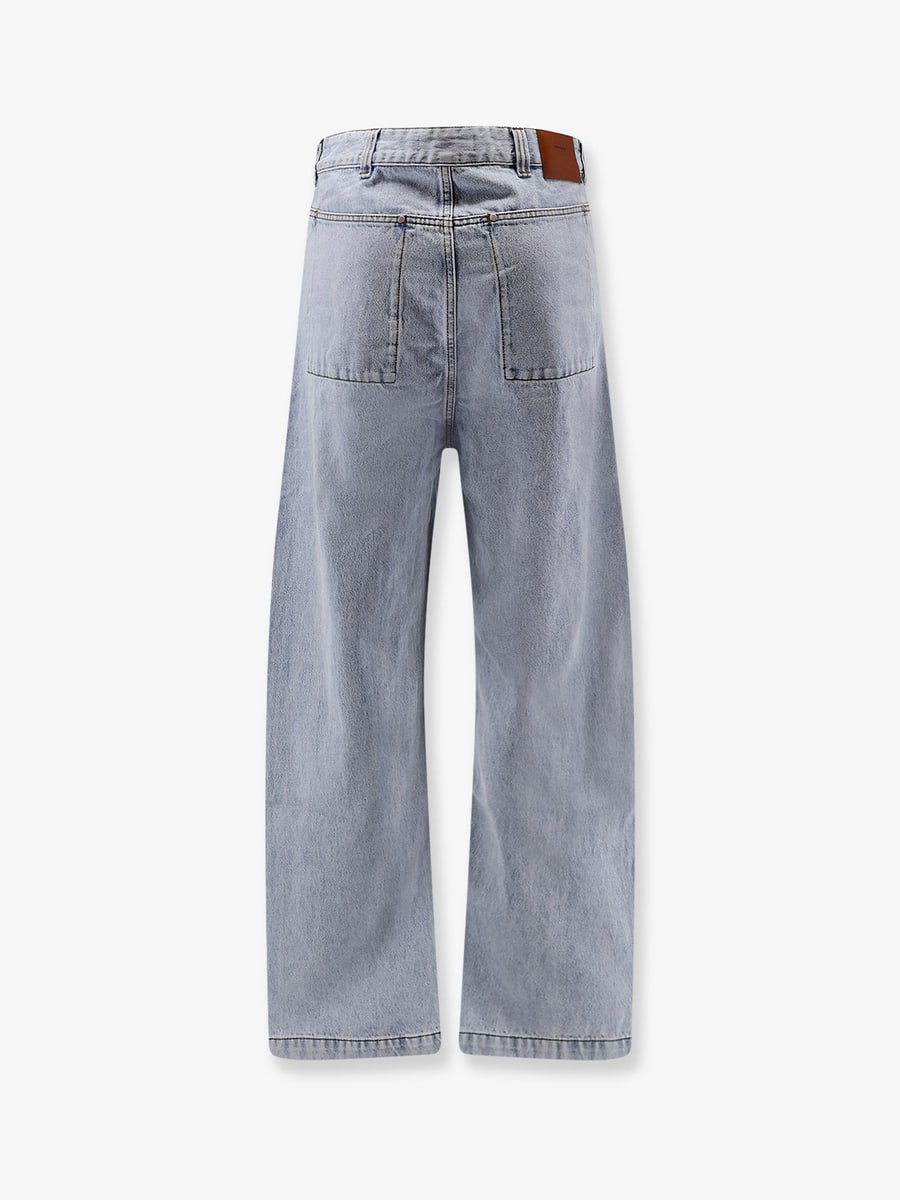 Entire Studios Gem cotton jeans with back leather logo patch, view 4