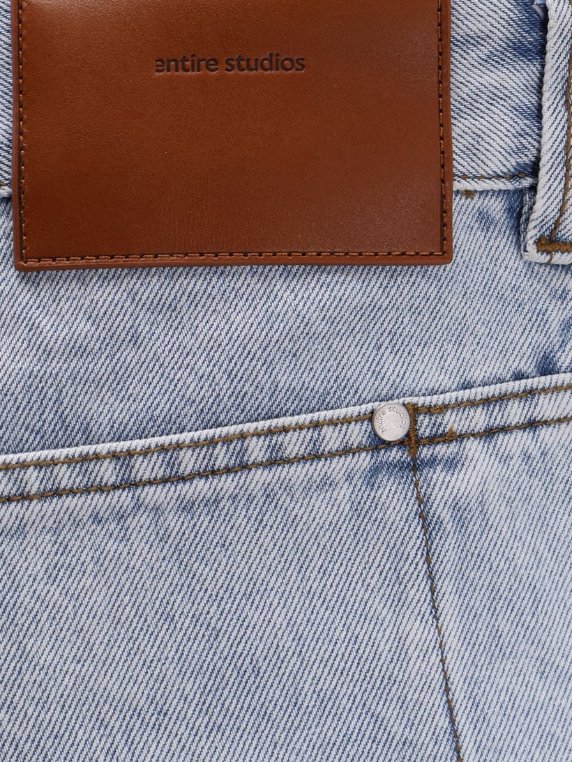 Entire Studios Gem cotton jeans with back leather logo patch, view 5
