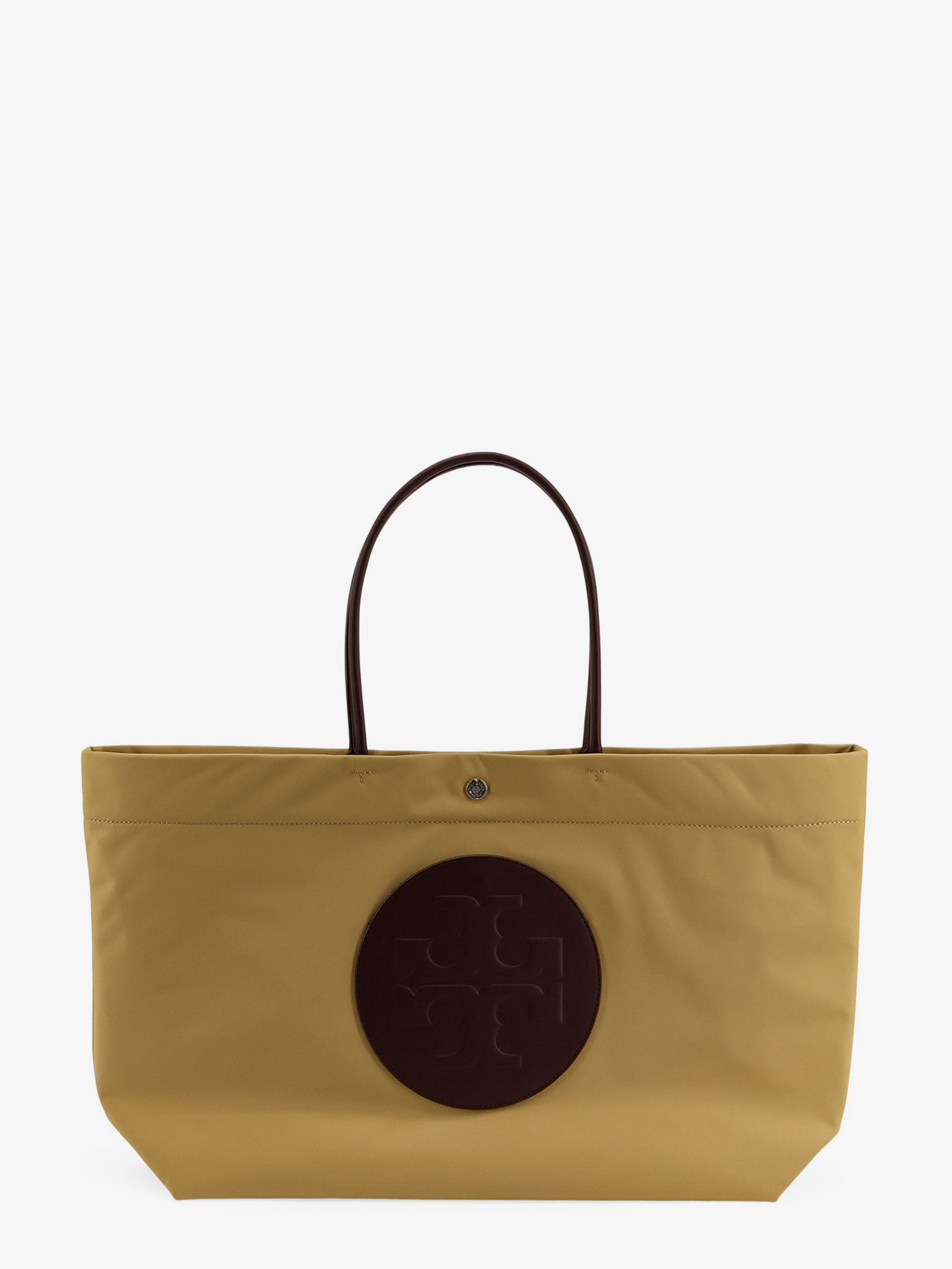 Tory Burch Ella Twist nylon shoulder bag with maxi logo patch on the front