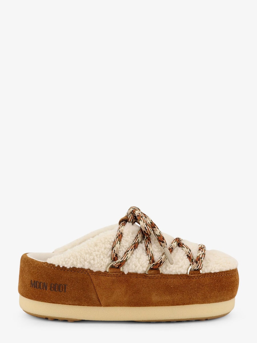 MOON BOOT Shearling and suede slip-on