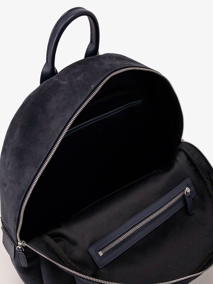 KITON CIRO PAONE Suede backpack with engraved logo, view 4