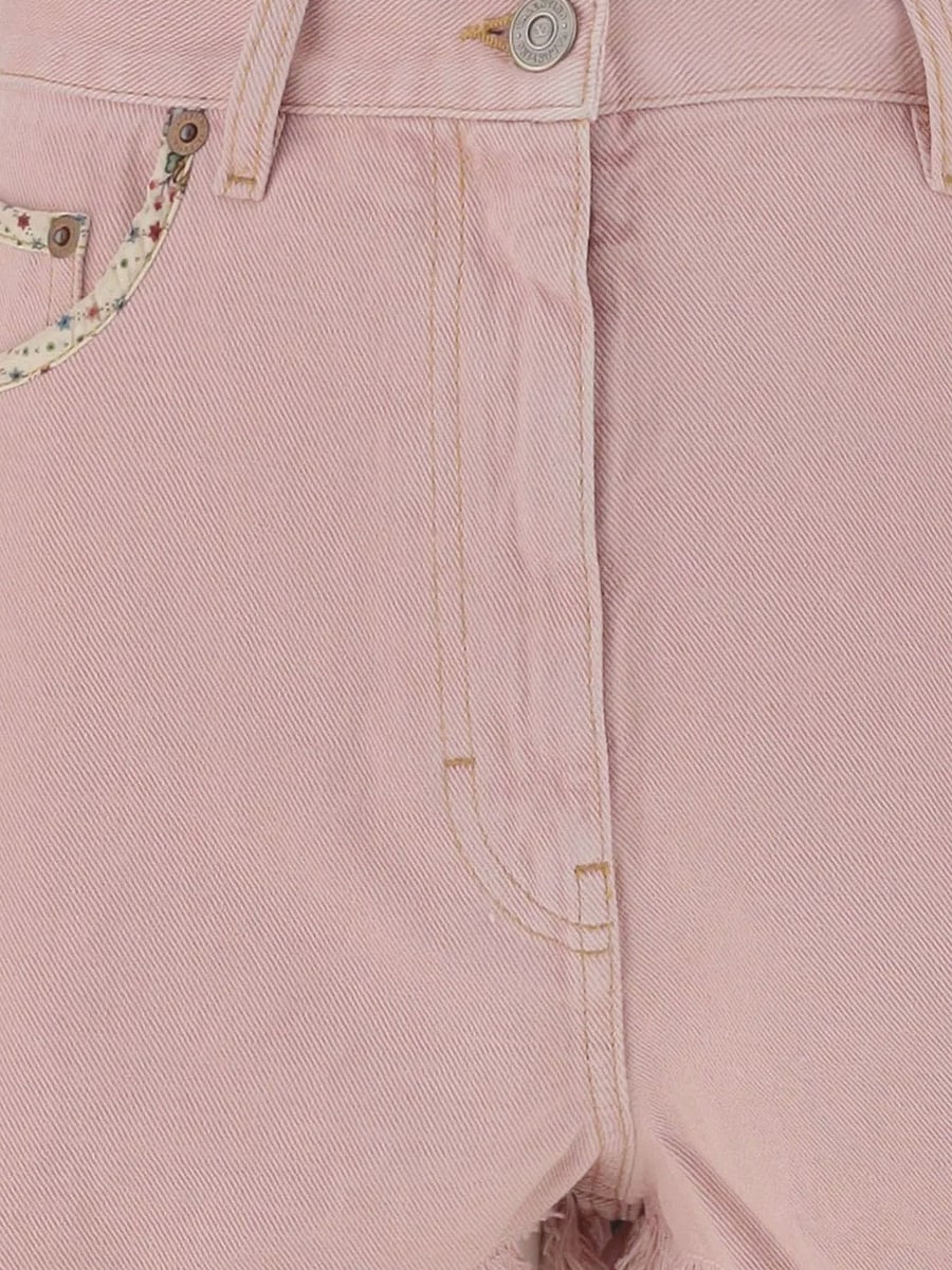 VALENTINO Denim shorts with frayed edges, view 3