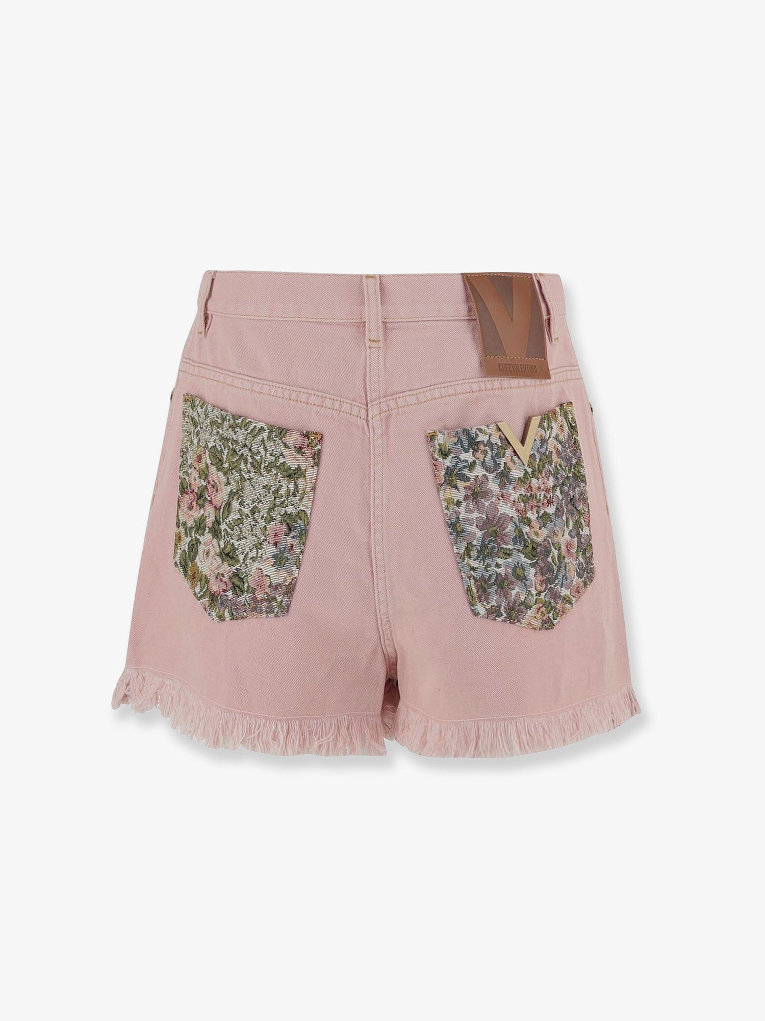 VALENTINO Denim shorts with frayed edges, view 2