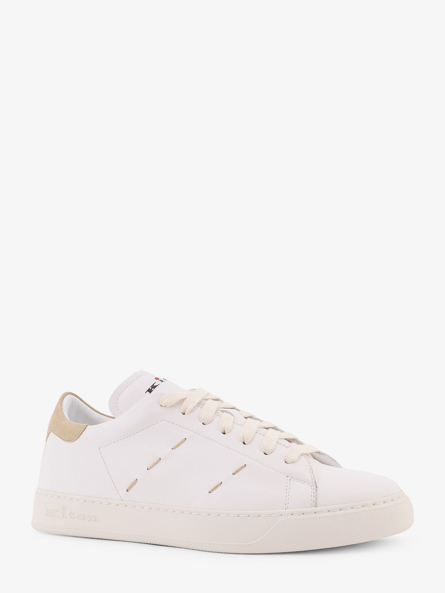 KITON CIRO PAONE Leather sneakers with iconic stitching, view 2