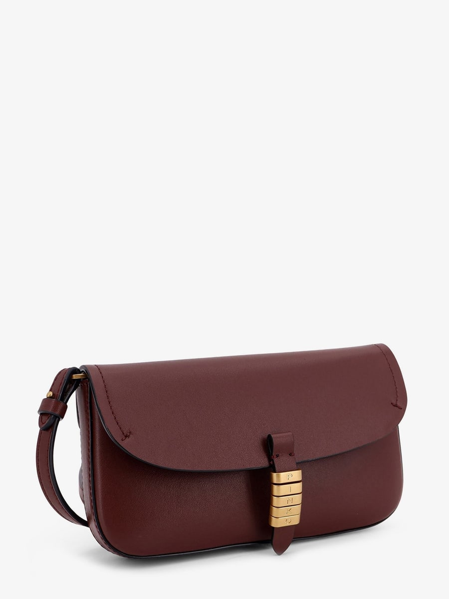 Pinko Saddle Flat leather crossbody bag, view 3