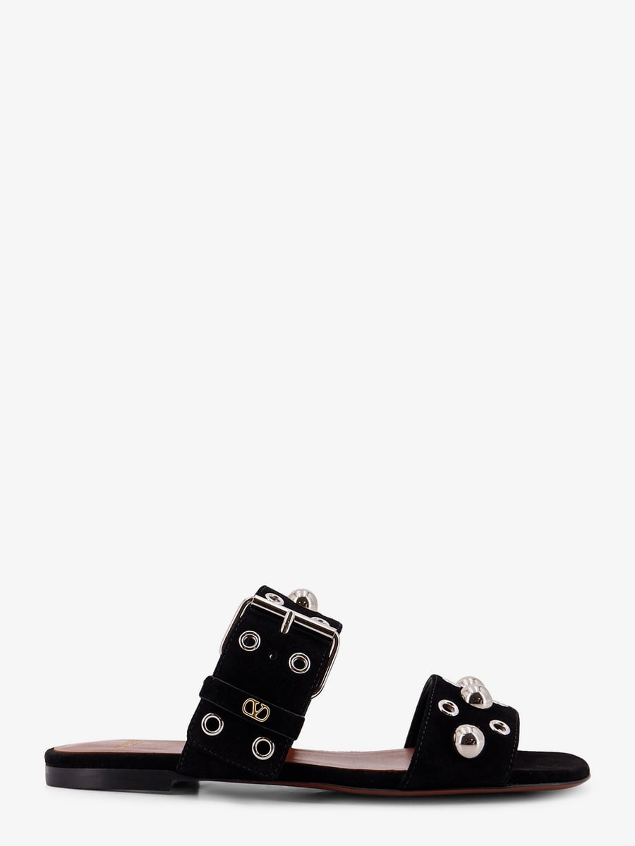 Valentino Garavani Suede sandals with side metal VLogo