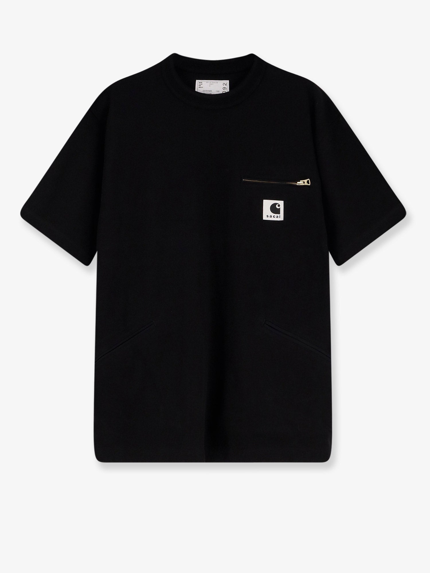 SACAI X CARHARTT WIP Cotton T-shirt witht logo patch on the front