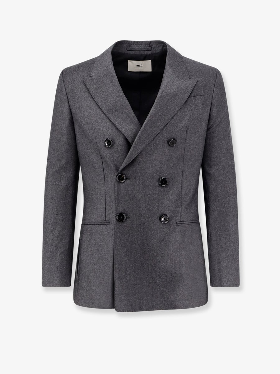 AMI Paris Double-breasted virgin wool blazer