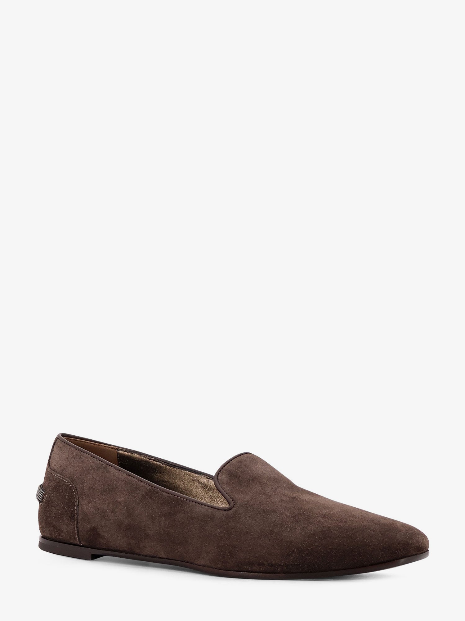 Brunello Cucinelli Suede loafers with Monili detail, view 2