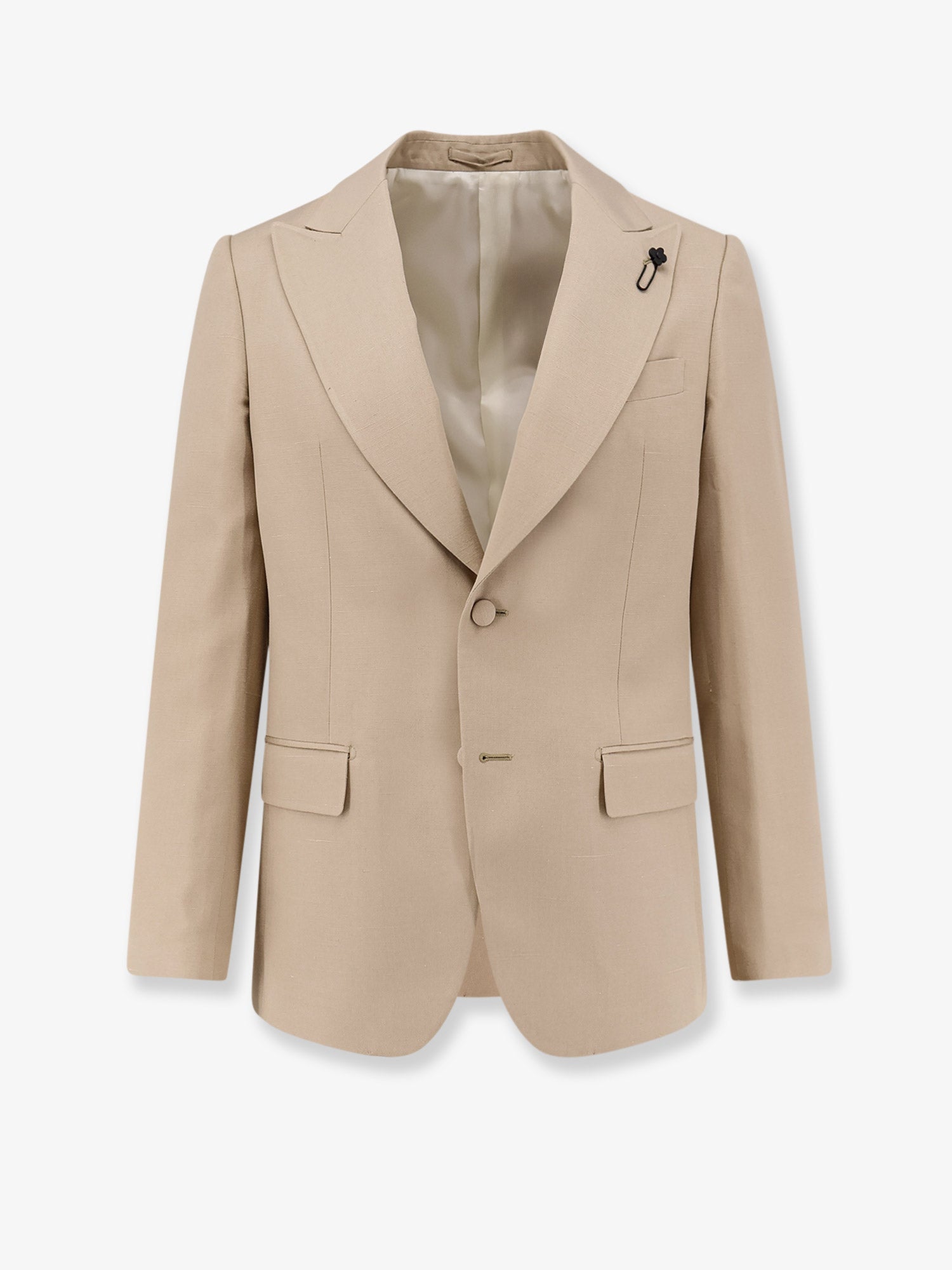 LARDINI Single-breasted viscose and silk blazer