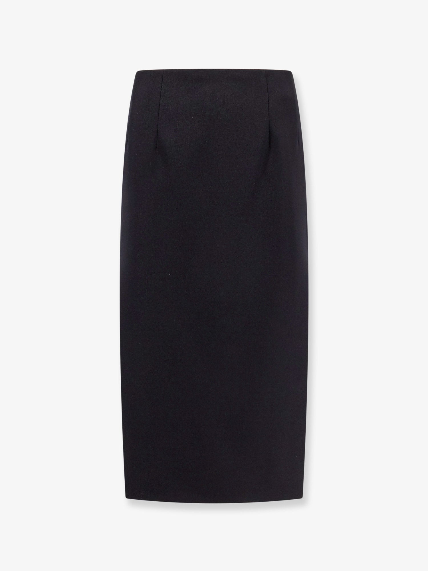 VALENTINO Virgin wool longuette skirt with slits and silk lining