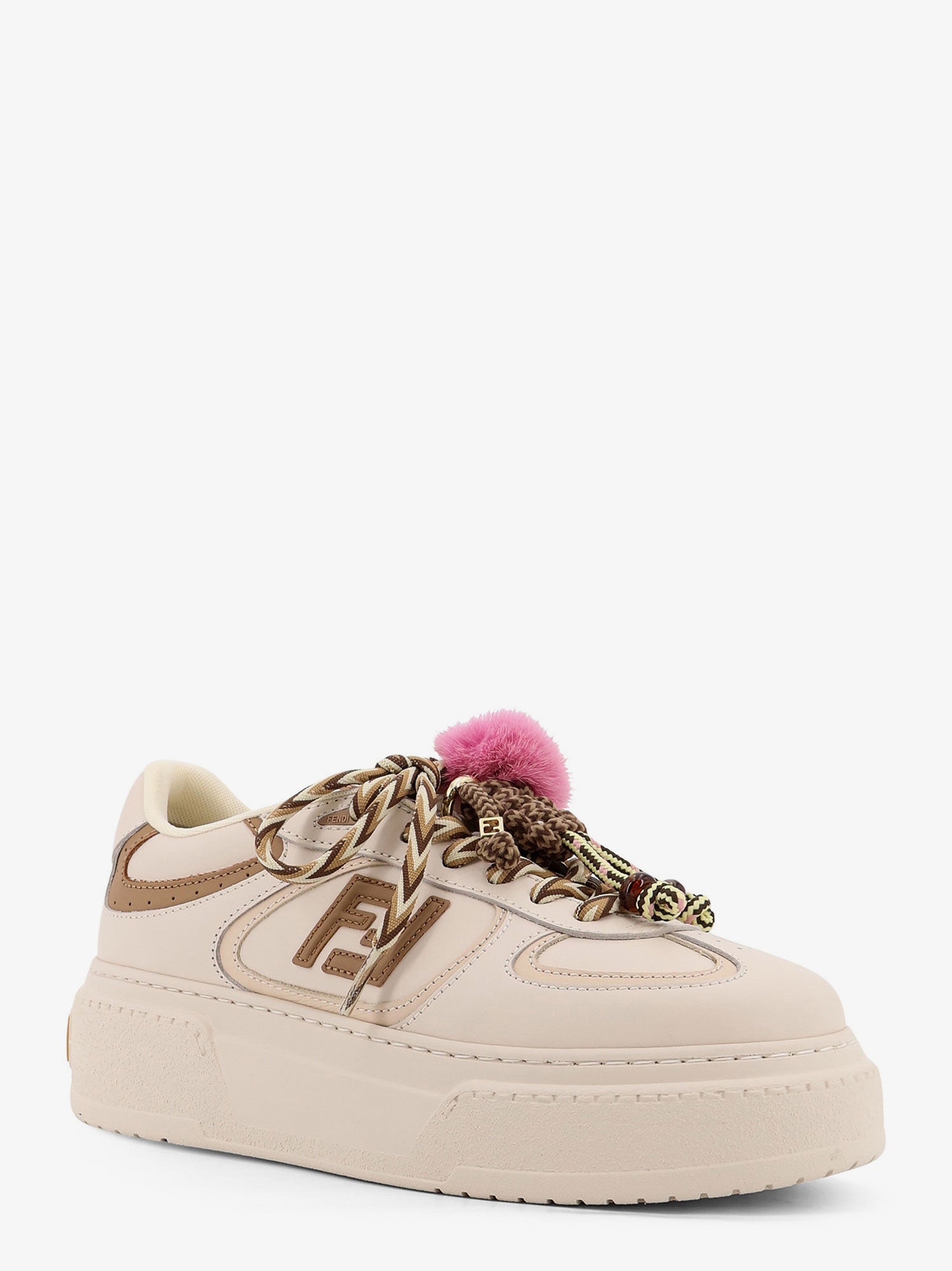 Fendi Fendi Match leather platform sneakers with charms, view 2