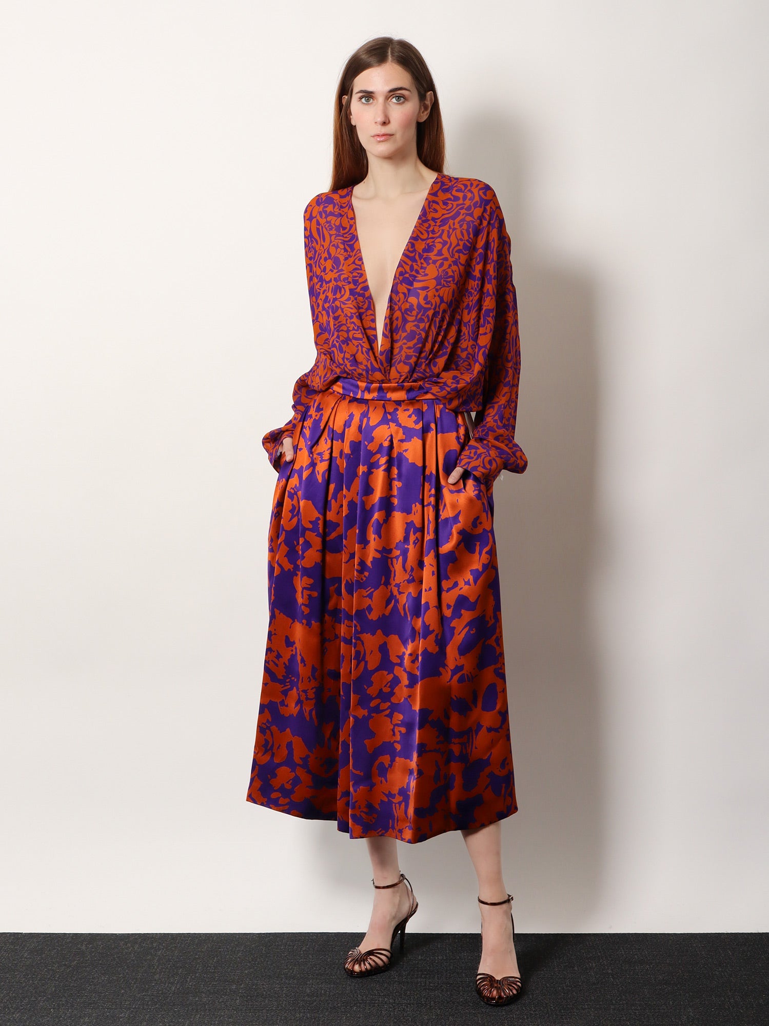Dries Van Noten Soni skirt in printed viscose, view 2
