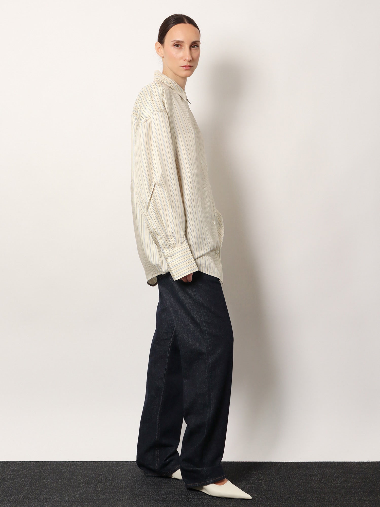 Toteme Oversized striped silk shirt, view 2