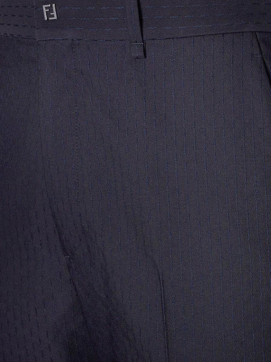 Fendi Trousers Wool Tonal Stitching, view 5