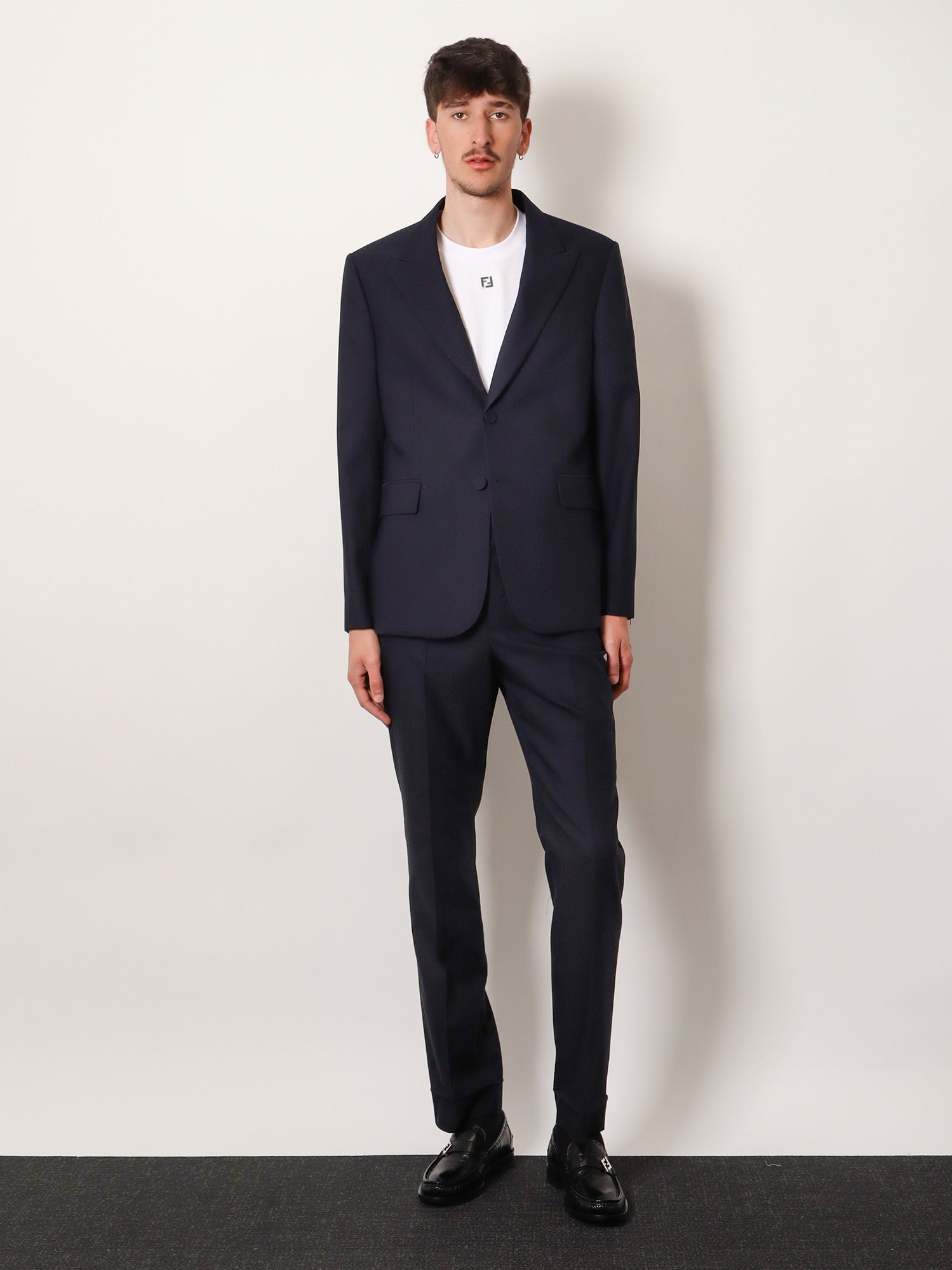 Fendi Trousers Wool Tonal Stitching, view 2