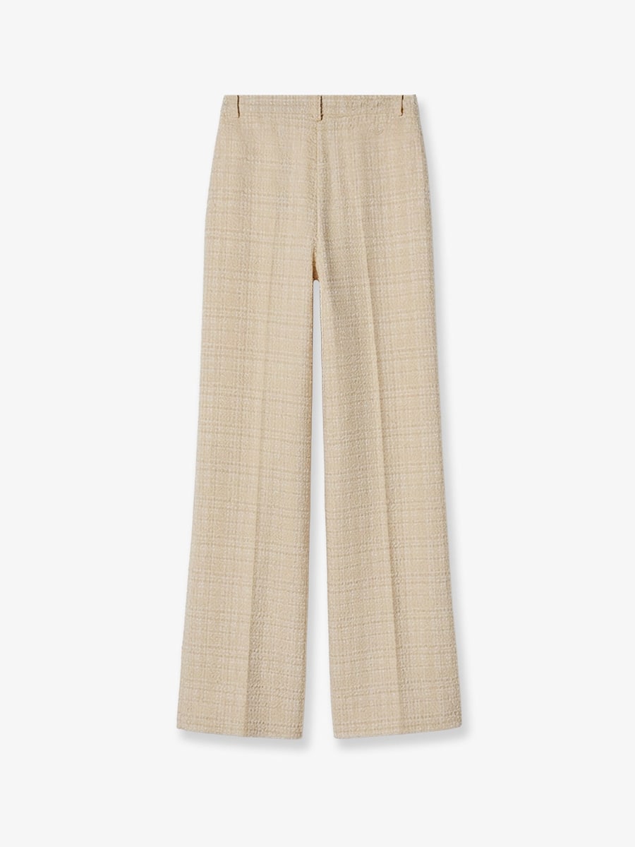 Gucci Cotton blend trousers with checked pattern, view 4