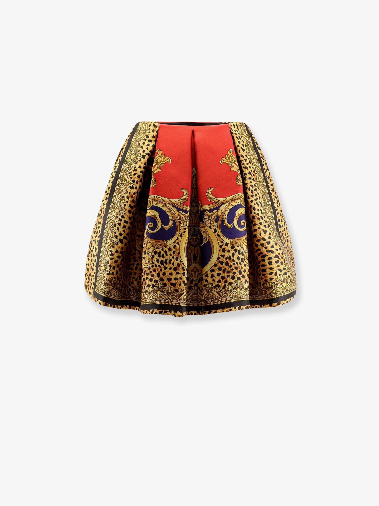 Versace Cheetah Barocco silk duchesse skirt, view 2