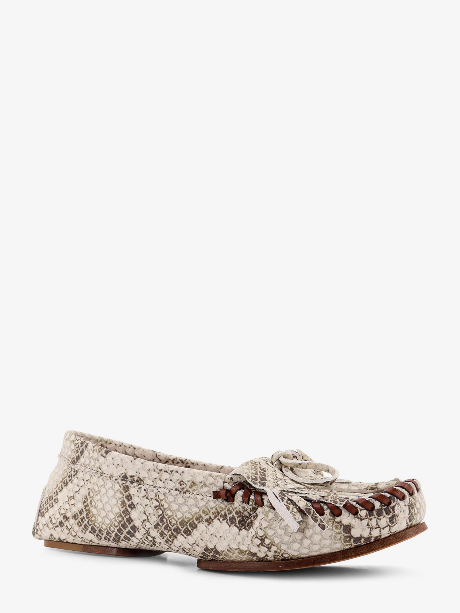 PARIS TEXAS Indiana leather loafers with croco print, view 2