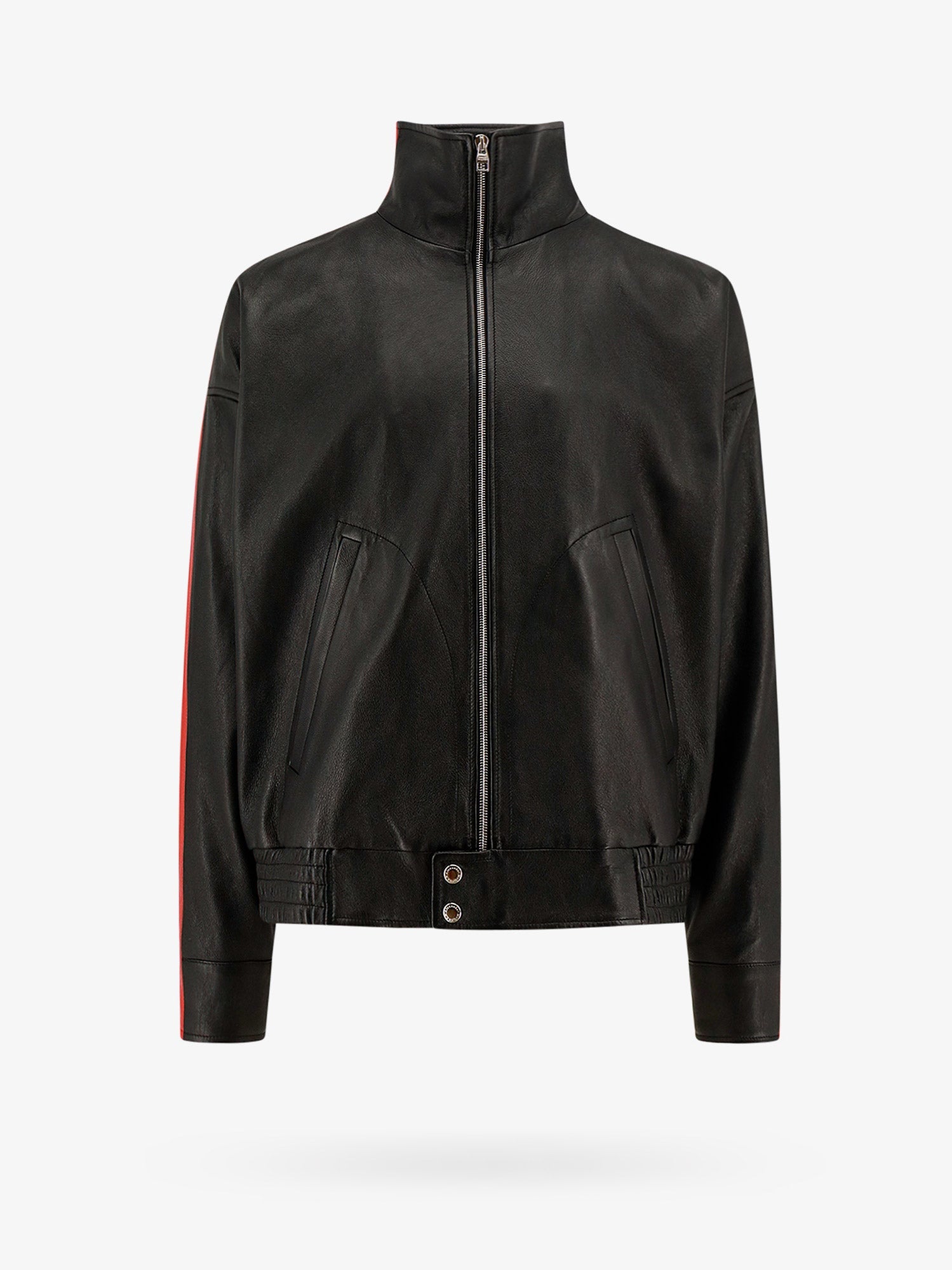 Alexander McQueen Leather jacket with contrasting bands
