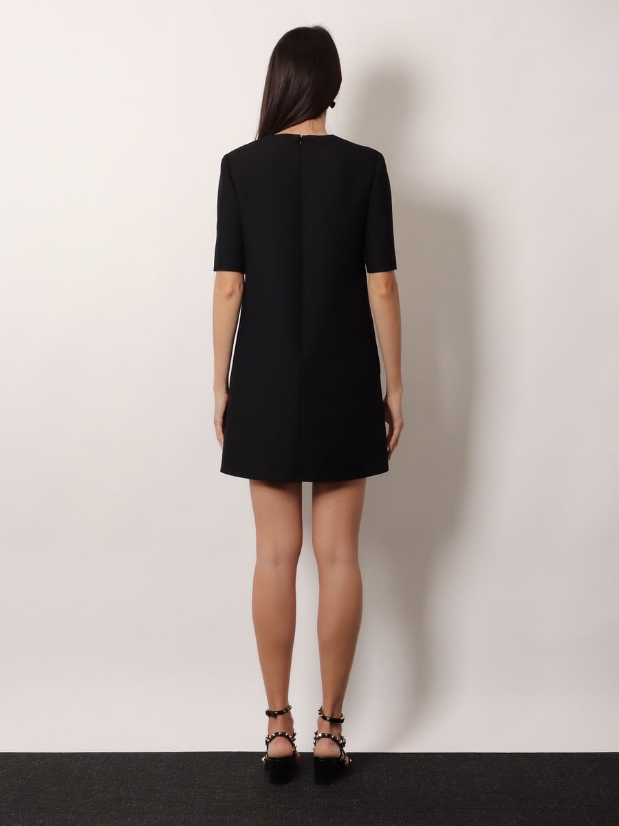 VALENTINO Virgin wool and silk mini dress, view 3