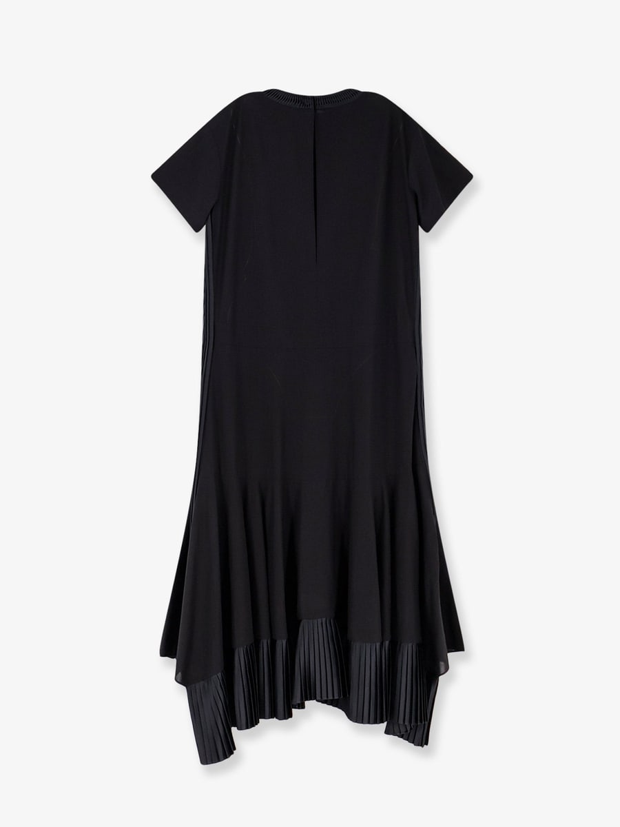 SACAI Cotton dress with pleated details, view 2