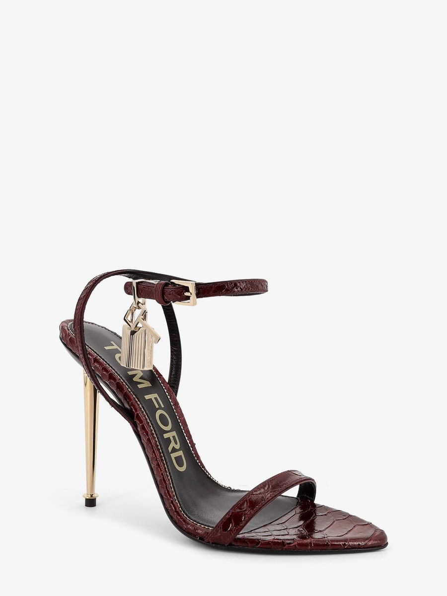 Tom Ford Laminated leather sandals with iconic padlock, view 2