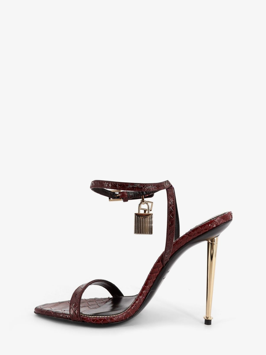Tom Ford Laminated leather sandals with iconic padlock, view 3