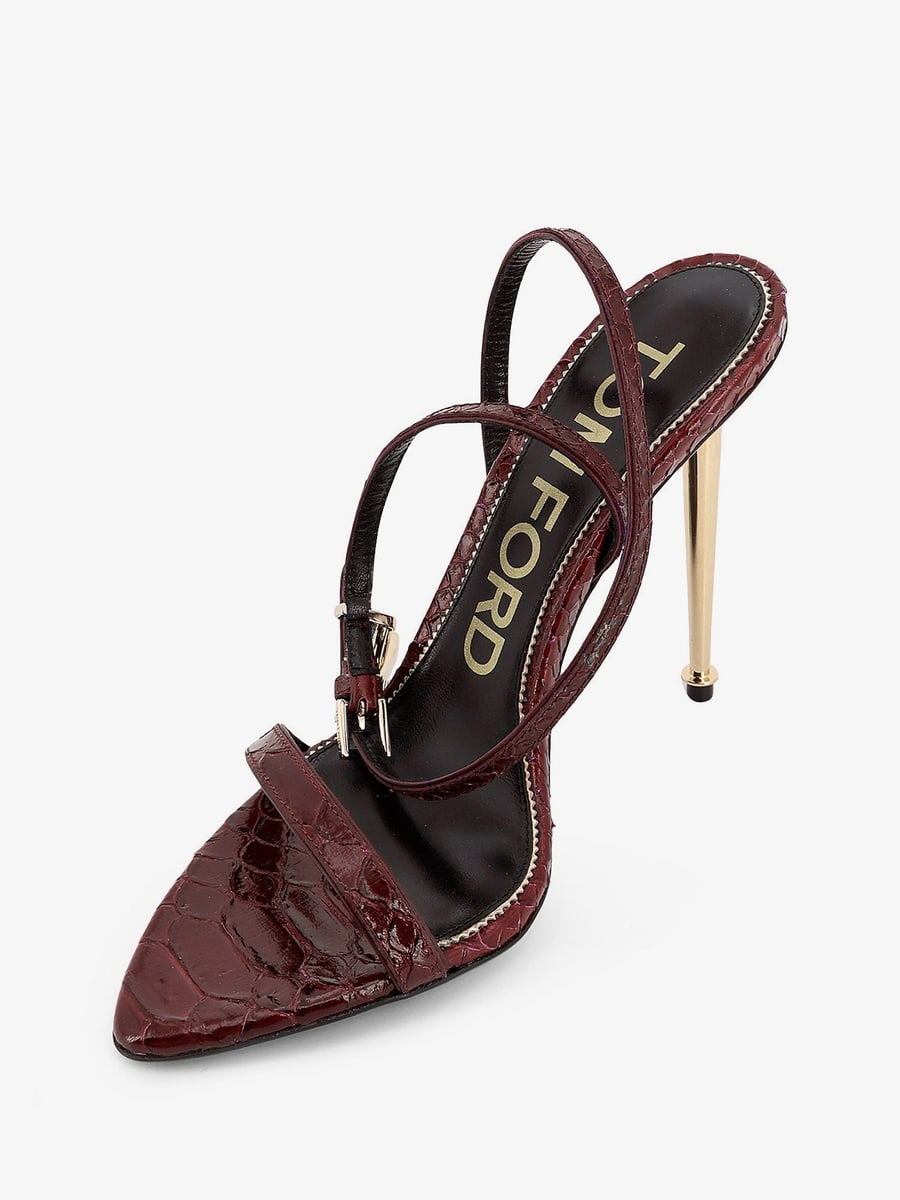 Tom Ford Laminated leather sandals with iconic padlock, view 4