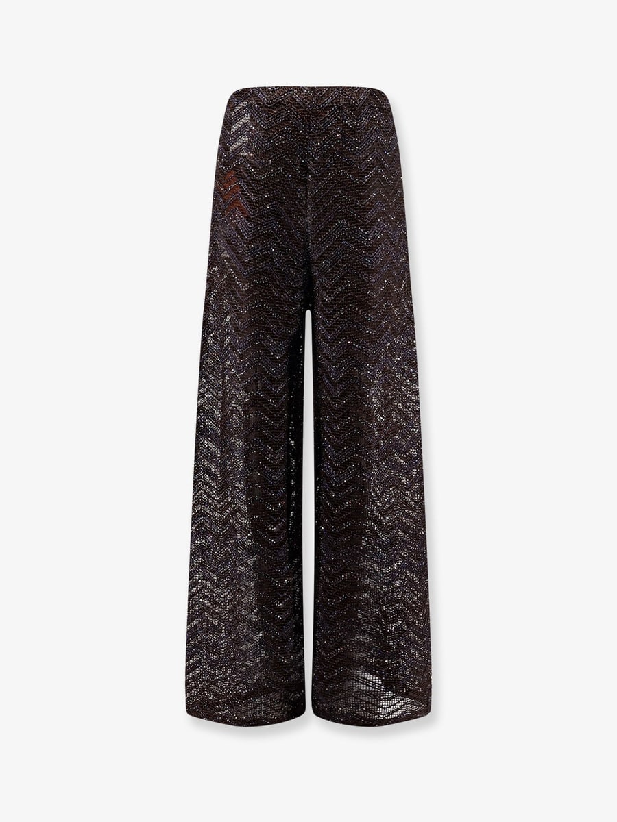 MISSONI Viscose blend trousers with chevron pattern, view 2