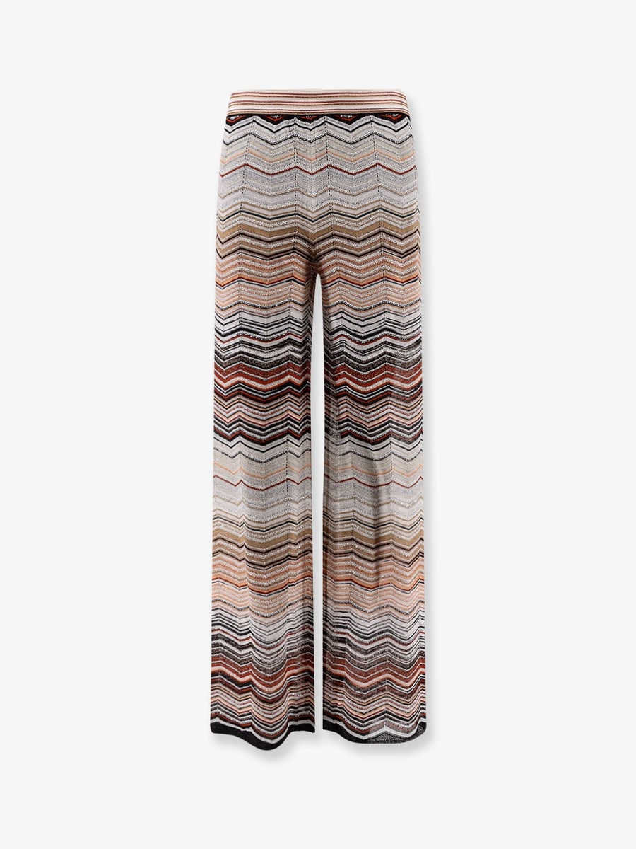 MISSONI Viscose trousers with laminated chevron pattern