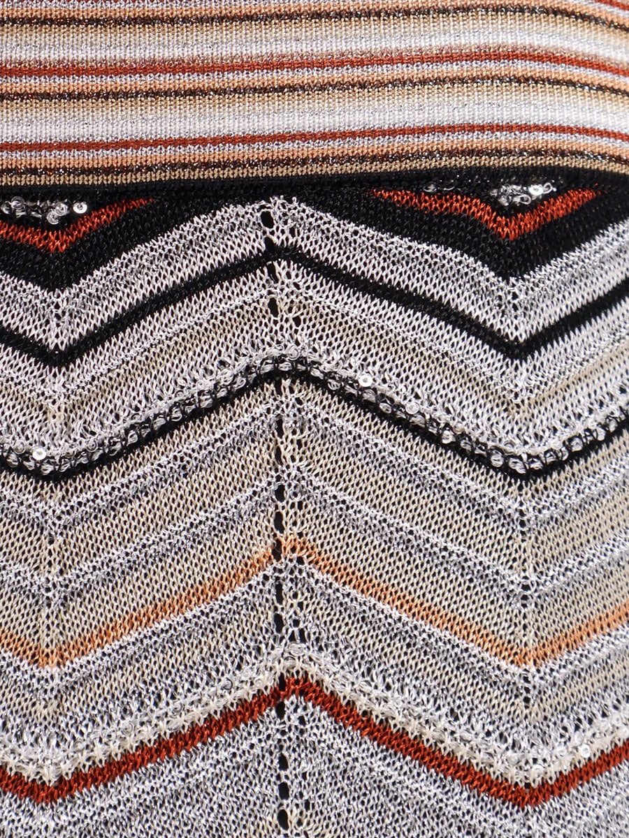 MISSONI Viscose trousers with laminated chevron pattern, view 3