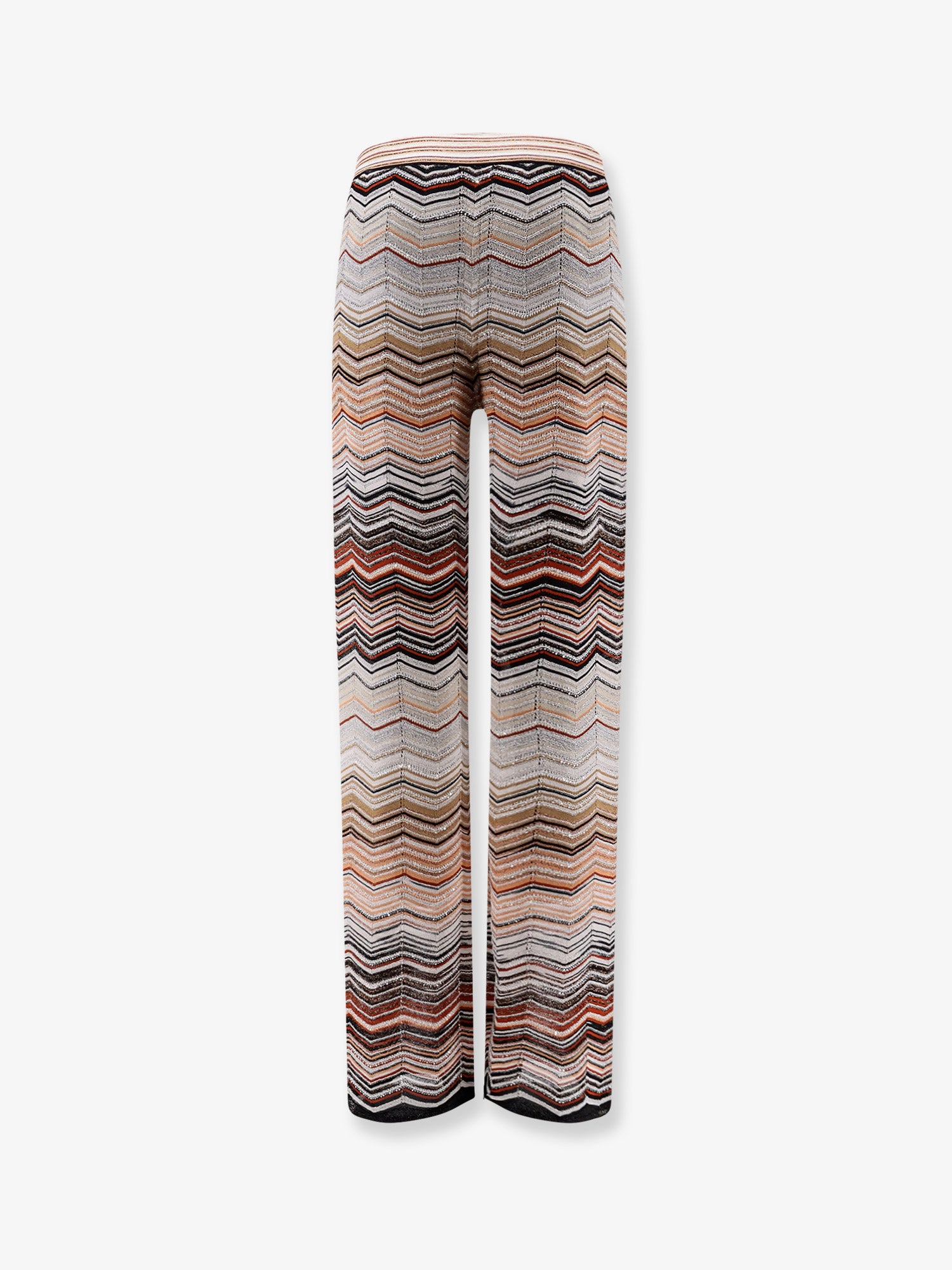 MISSONI Viscose trousers with laminated chevron pattern, view 2