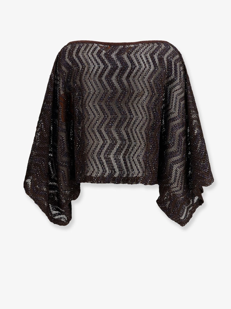 MISSONI Viscose top with chevron pattern, view 2