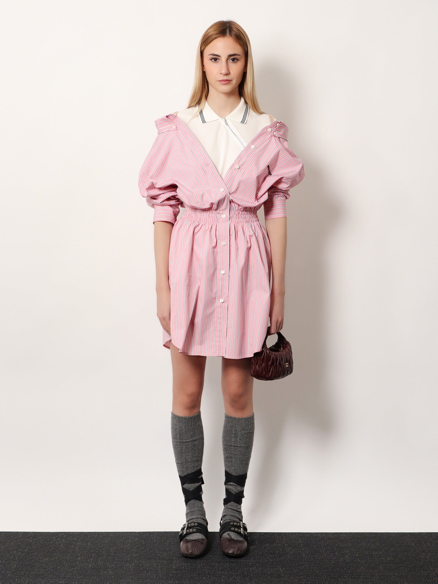 Miu Miu Striped cotton shirt dress, view 2