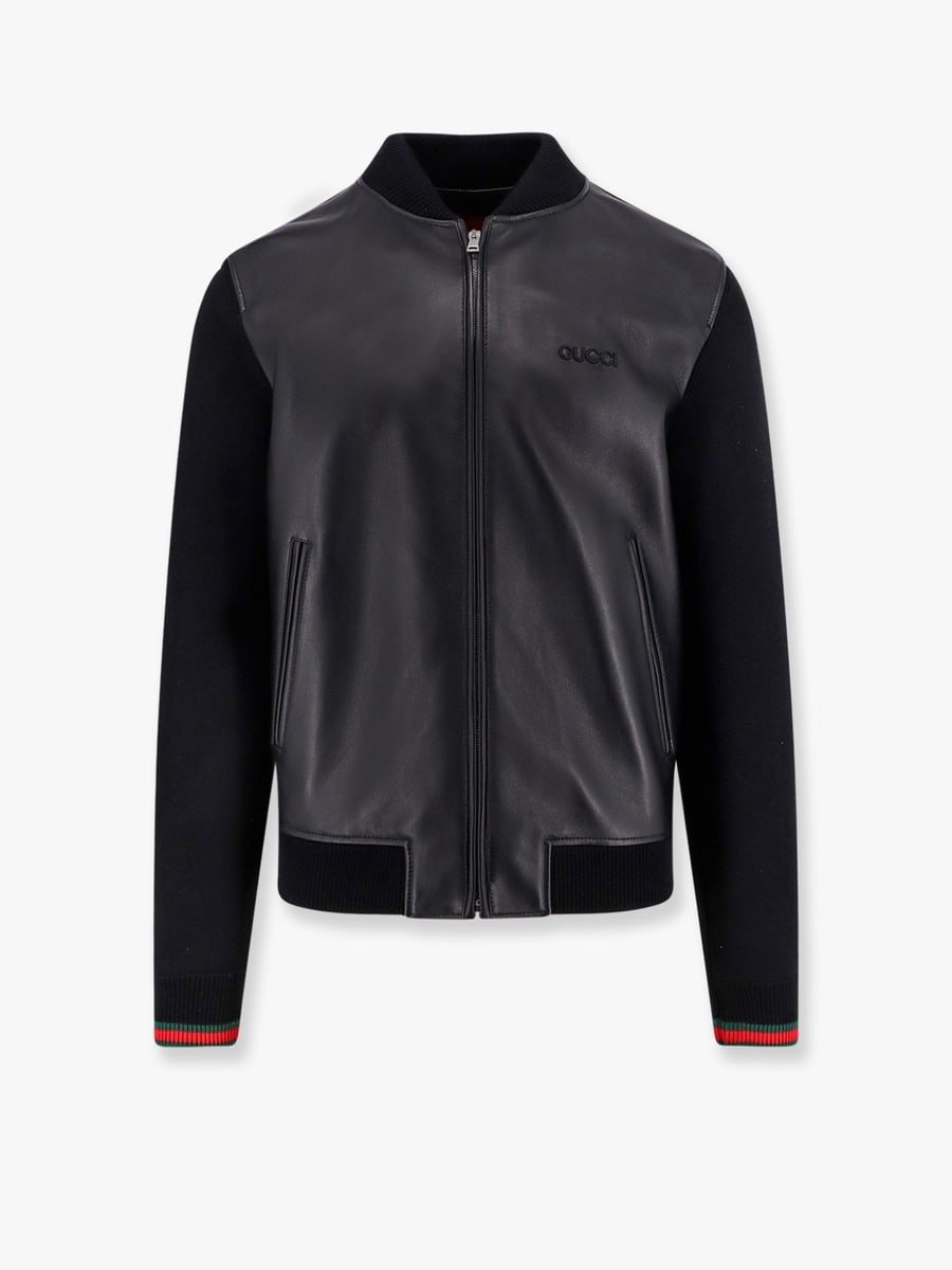 Gucci Leather and wool jacket