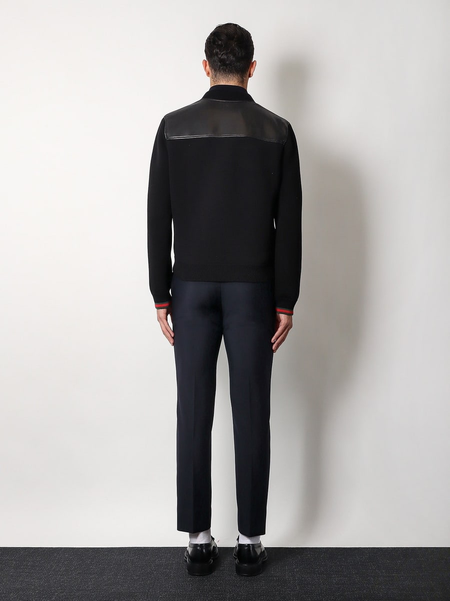 Gucci Leather and wool jacket, view 3
