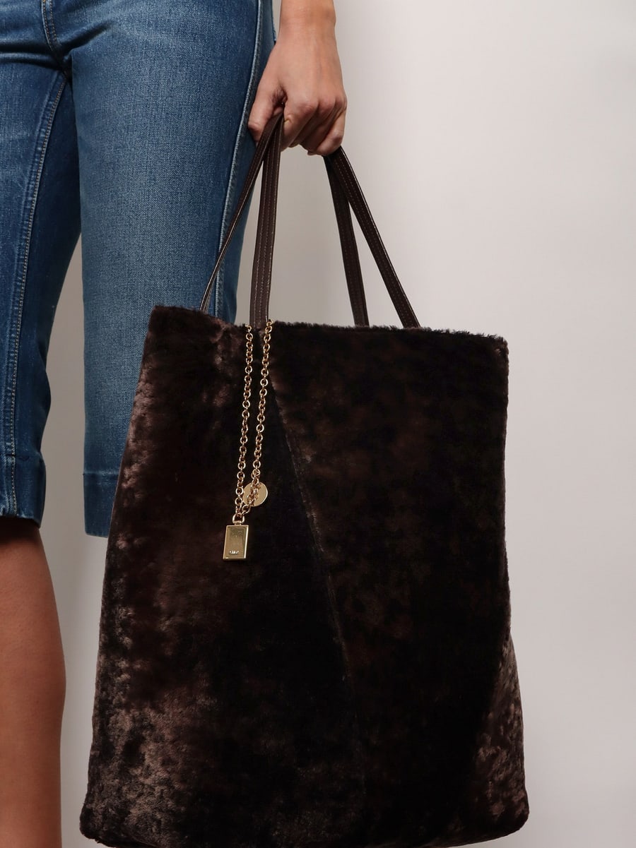Chloé Spin shearling shoulder bag, view 2