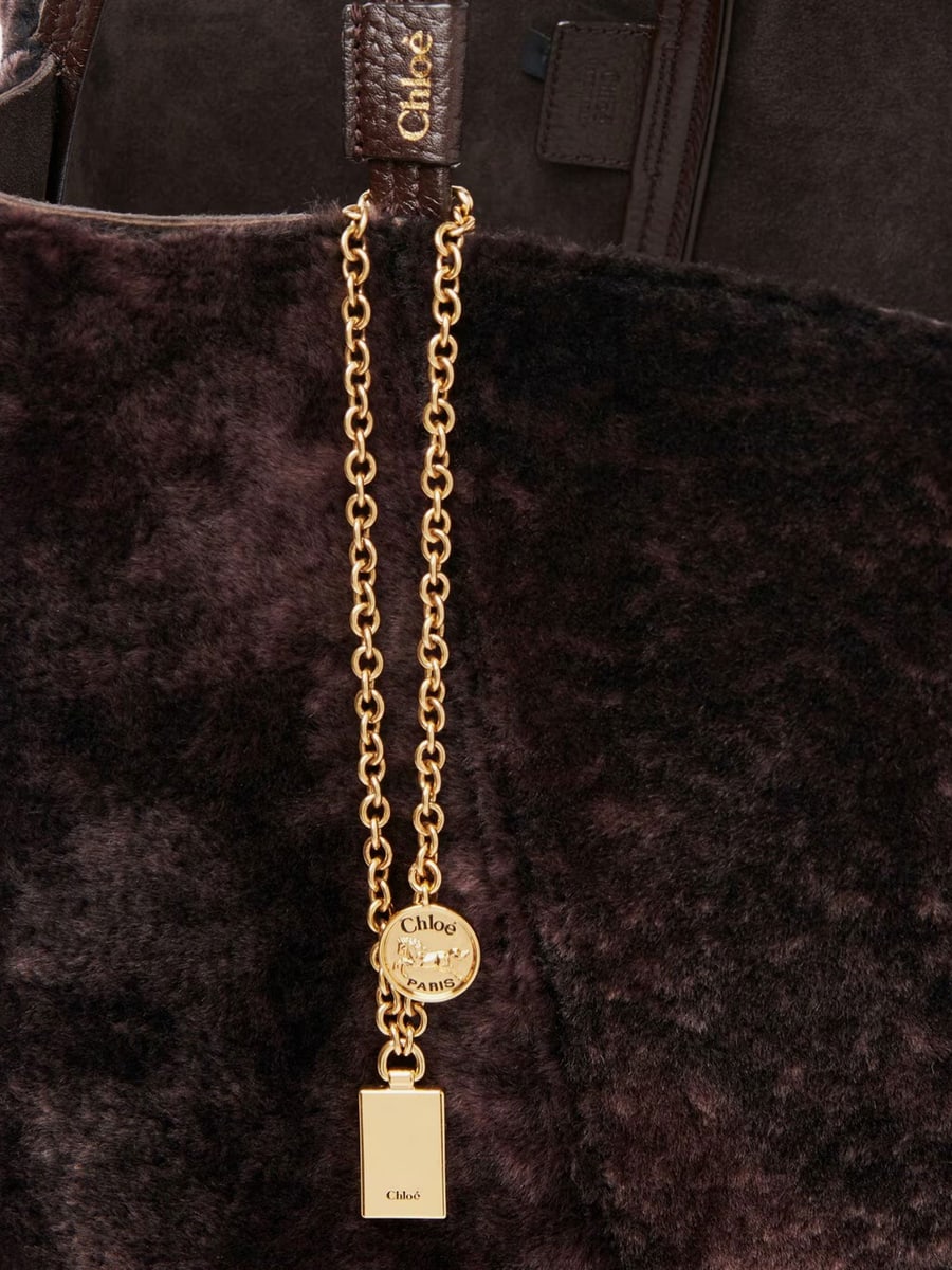 Chloé Spin shearling shoulder bag, view 6