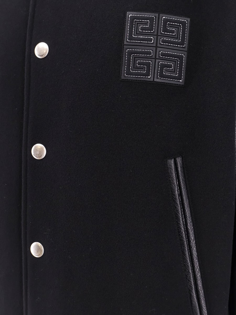 Givenchy Varsity wool blend bomber with leather sleeves, view 4