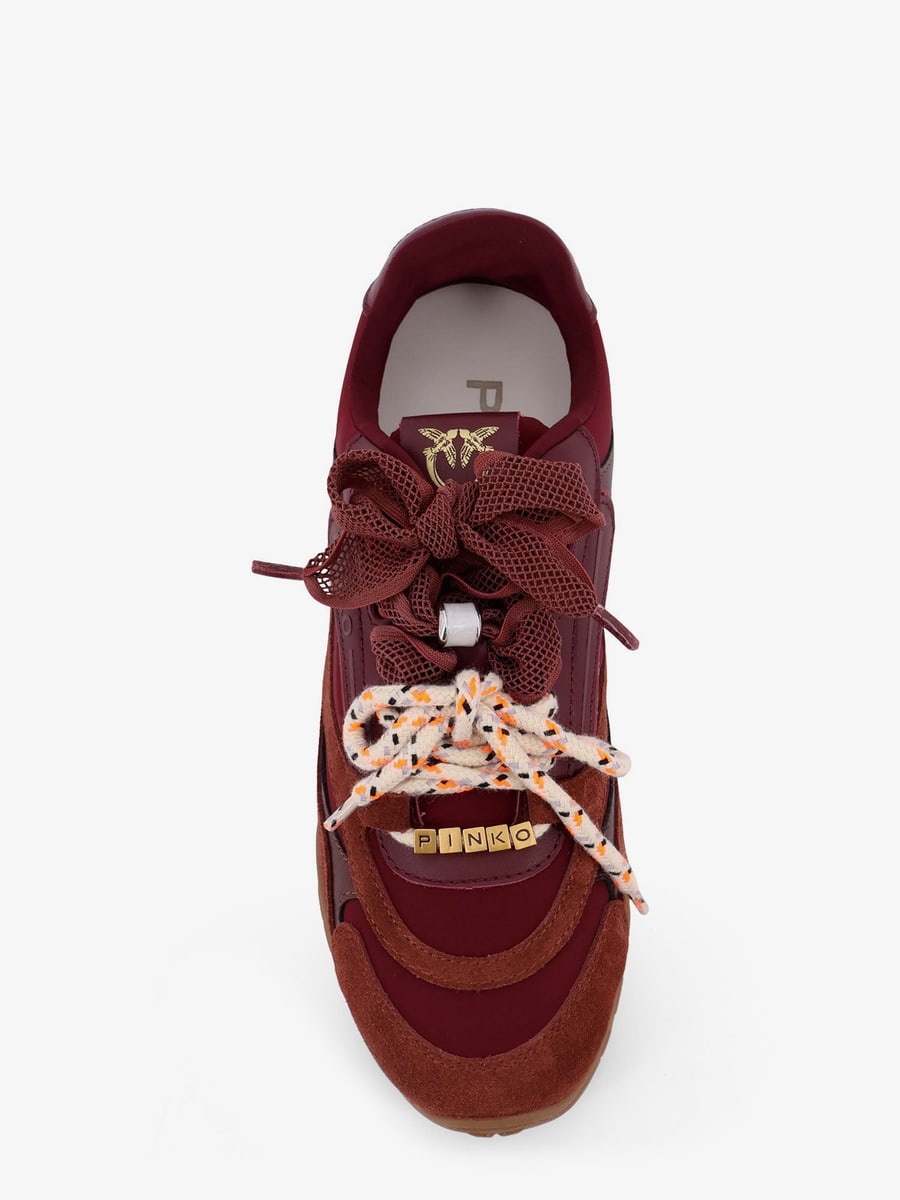 Pinko Yulia suede sneakers with nylon inserts, view 5