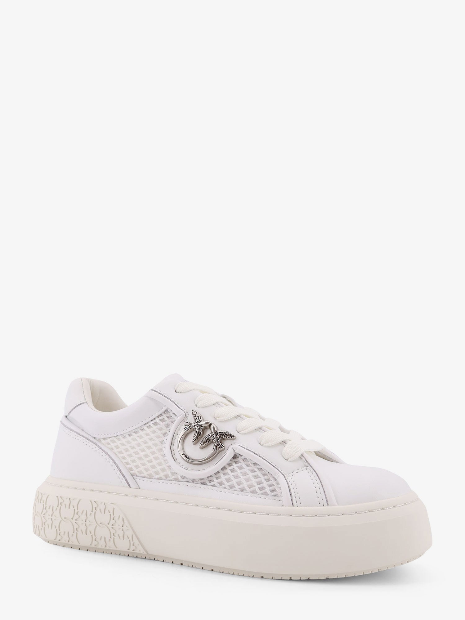 Pinko Yoko leather sneakers with mesh inserts, view 2