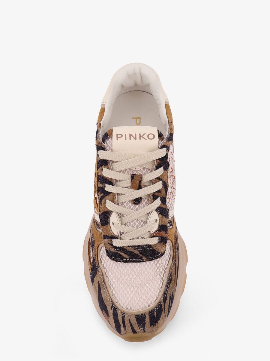 Pinko Zoe suede sneakers with mesh inserts, view 5