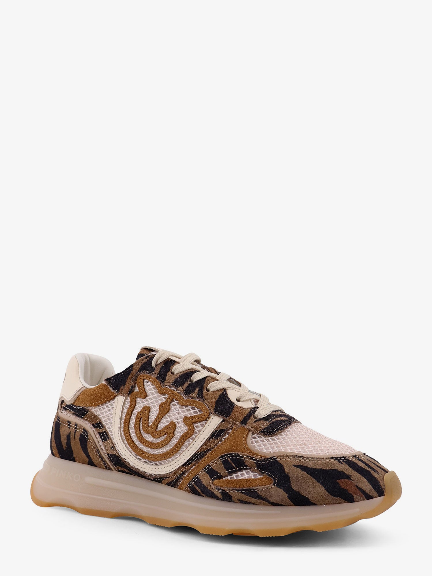 Pinko Zoe suede sneakers with mesh inserts, view 2