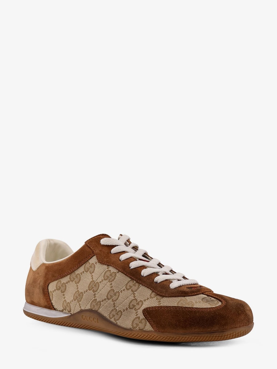 Gucci Gucci Shift suede sneakers with GG Supreme Fabric inserts, view 3
