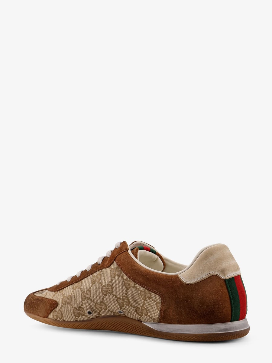 Gucci Gucci Shift suede sneakers with GG Supreme Fabric inserts, view 4