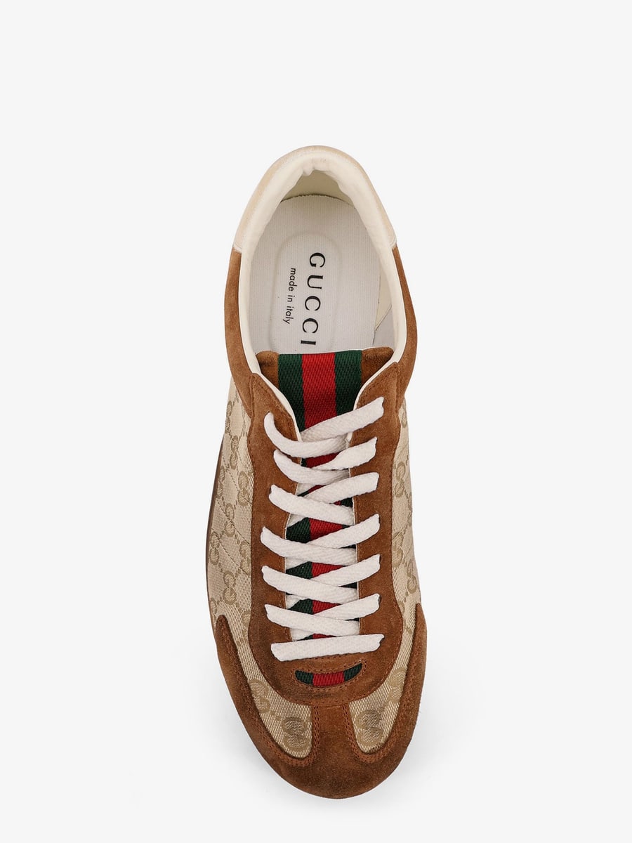 Gucci Gucci Shift suede sneakers with GG Supreme Fabric inserts, view 6