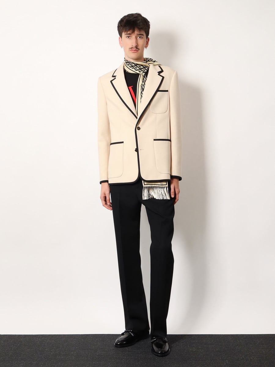 VALENTINO Single-breasted virgin wool blazer, view 2