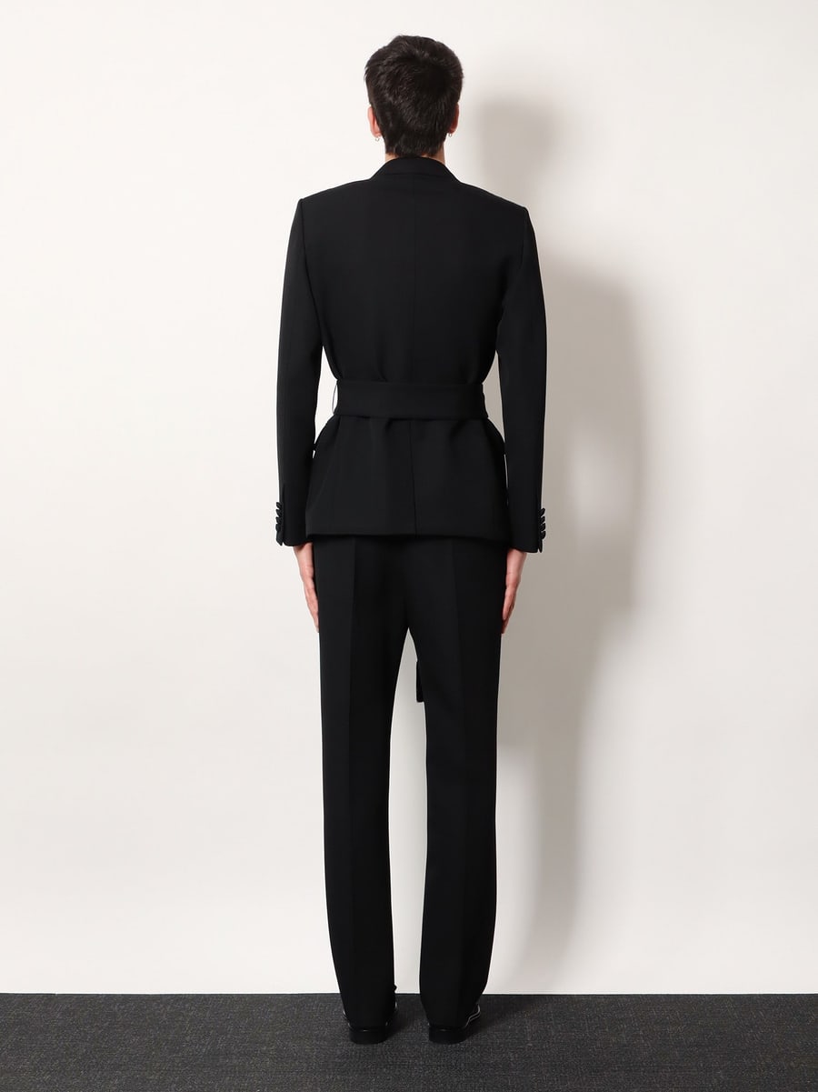 VALENTINO Virgin wool blazer with belt, view 3