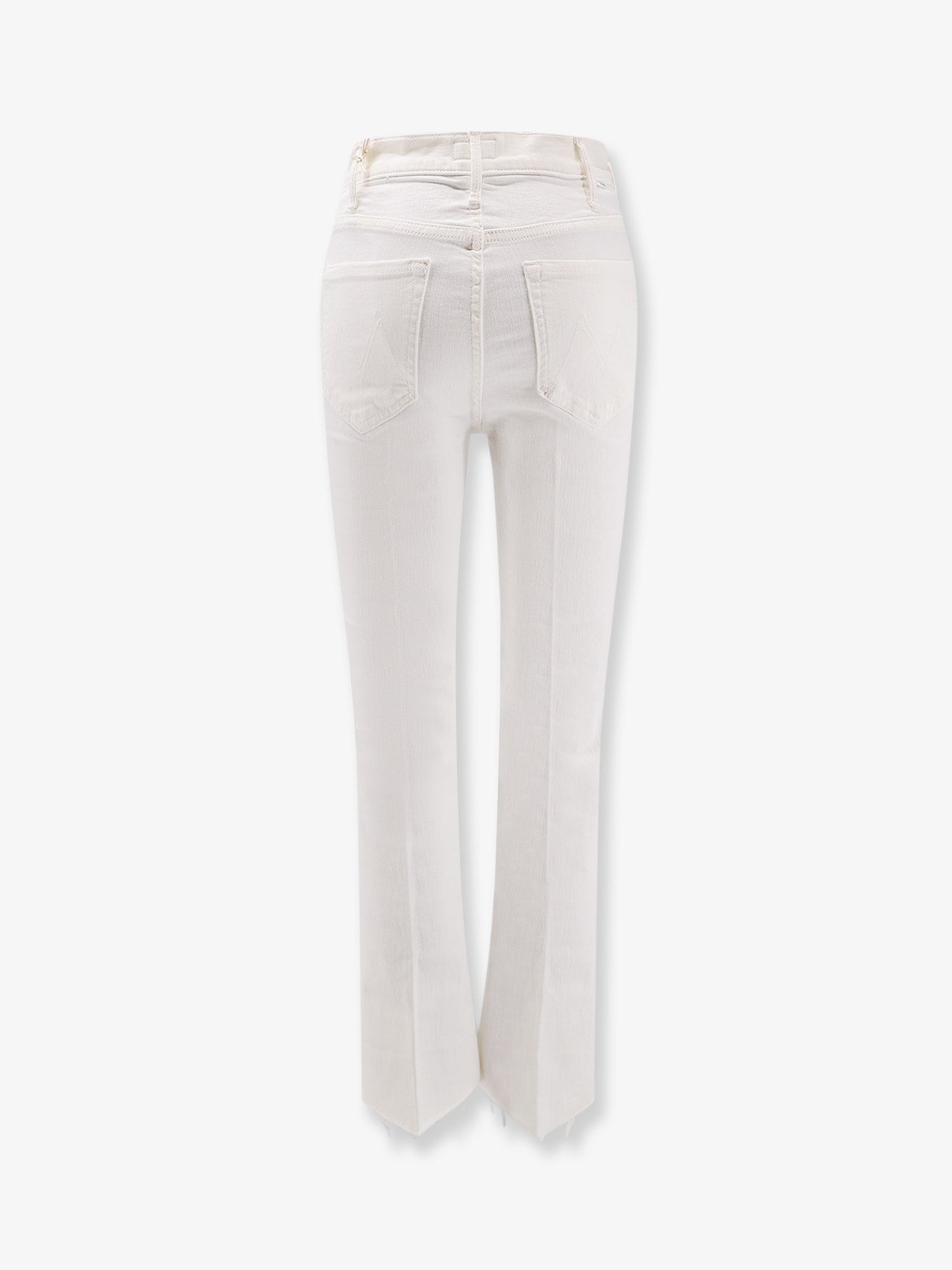 MOTHER The Hustler Ankle Fray white denim trousers, view 2